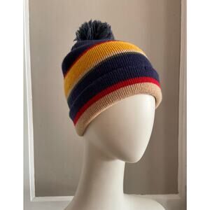 CAPELLI New York Multicolored Retro Knit Beanie w/Pom Pom sz OS (Unisex)